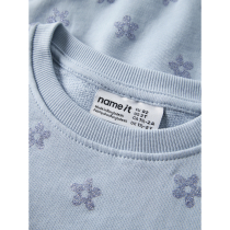 NAME IT Sweatshirt Viluba Subdued Blue Glitter Flower